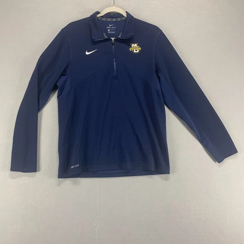 Marquette Golden Eagles Sweatshirt Mens Medium Blue Nike Drifit NCAA Athletic Cover