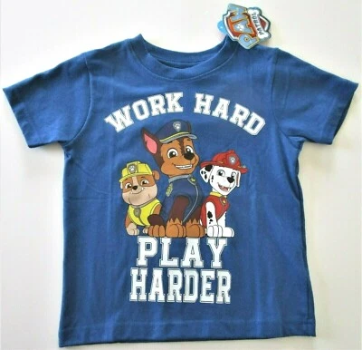 Nickelodeon Paw Patrol Boys' Short Sleeve Shirt Navy Blue & Gray Y4, 5, 6, 7 NWT - Image 1 of 4