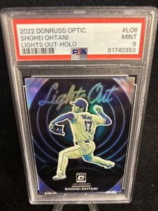 PSA 9 MINT 2022 DONRUSS OPTIC LIGHTS OUT HOLO SILVER SHOHEI OHTANI