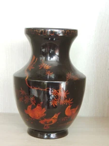 Antike chinesische Vase aus lackiertem Holz handbemalt - Bild 1 von 22