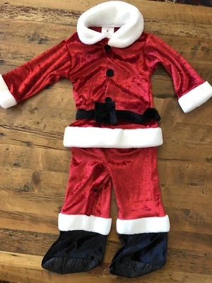 Rubíes Bebé Bebé Papá Noel Traje Mameluco Navidad Disfraz Rojo Terciopelo Borde Blanco  Foto 1 de 4