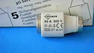 Fusible de botella Weber ST III 50A gL/gG 500V NOS - Imagen 1 de 4
