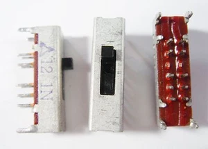 5X Slide Switch Switch 2XUM (4-Fold) 30V 0.5A #14-74/C - Picture 1 of 6