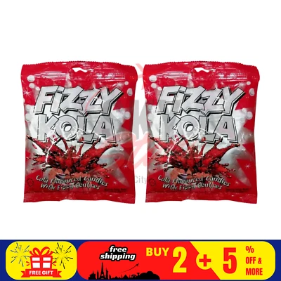 2 pacotes de doces sabor FIZZY KOLA saboroso COLA 120g com centros efervescentes - Imagem 1 de 4