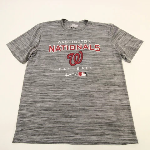 Washington Nationals Nike MLB Authentic Short Sleeve Shirt Men's Gray Used Cover