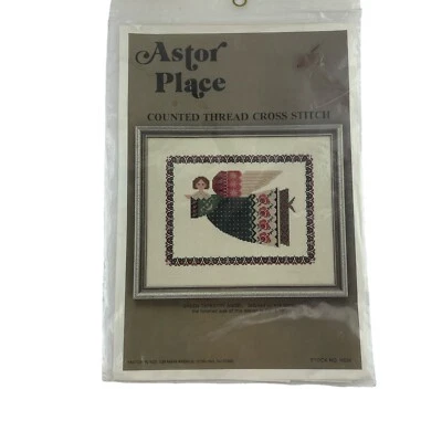 Astor Counted Cross Stitch PATTERN Green Tapestry Angel - Image 1 of 4