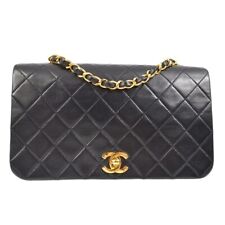 Chanel Black Lambskin Turnlock Small Full Flap Shoulder Bag 181578
