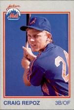 1989 Jackson Mets Grand Slam #4 Craig Repoz Anaheim California CA Baseball Card