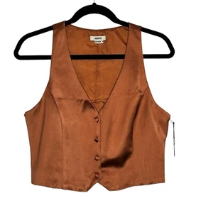 Gilet abbottonato arancione raso bruciato Jason Wu taglia M Nuovo con etichette con piccole imperfezioni - Foto 1 di 11