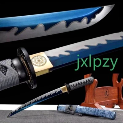 Espada japonesa Samurai Katana Wakizashi 1095 hoja de acero al carbono borde Ninja Tanto Foto 1 de 4