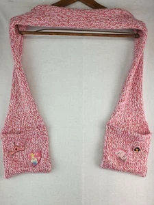 Disney Store One Size Pink Knit Scarf w/ Built in Mittens Princess Scarf - Picture 1 of 6