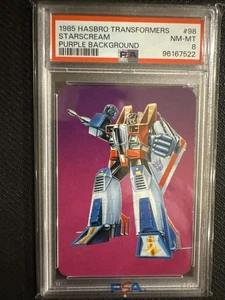 1985 Hasbro Transformers Starscream Purple Background PSA 8 - Picture 1 of 2