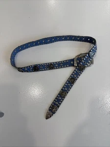 Western Buckle Belt For Men's & Women Blue 35”" length - Picture 1 of 9