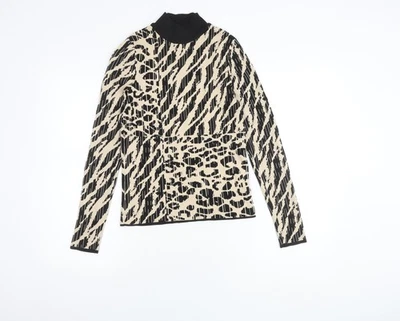 Camiseta feminina River Island preta com estampa de animais, tamanho 8 - Imagem 1 de 4