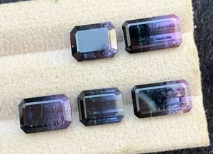 14.83 CRT rare tricolor Tourmaline pairsetNatural Earth Mined Unheated Faceted - Picture 1 of 4