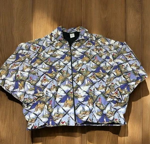 Vintage Activewear Unlimited Quilted Jacket All Over Lighthouse Print Zip Up XL - Picture 1 of 10