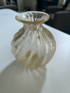 SUPERB ARCHIMEDE SEGUSO Murano Italy Art Glass GOLD FLECKED VASE 5 1/8" MINT - Picture 1 of 5