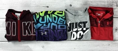 Nike-Under Armour Lot of 4 T-shirt Swim Shorts Half Zip & Full Zip Boys 2T 0070 - Image 1 of 4