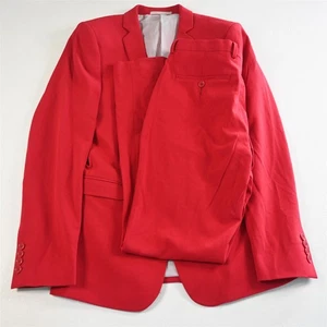 ASOS 38R 32x32 Red Slim Fit Mens Jacket Pants Suit - Picture 1 of 12