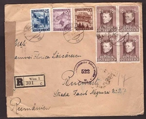 Austria, 1947 censored cover to Romania -BE35 - Picture 1 of 3