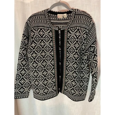 Cárdigan nórdico Hasting & Smith de colección pequeño mezcla de lana ribete de cinta usado en excelente estado Foto 1 de 4