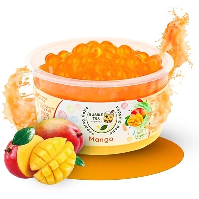 Bubble Tea, Popping Boba Mango 490 g, Boba Perlen, Boba, Topping, fruchtig Neu - Bild 1 von 4