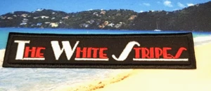 BESTICKTER ROCKBAND-AUFNÄHER MIT WEISSEN STREIFEN (Bitte Anzeige lesen) - Bild 1 von 5