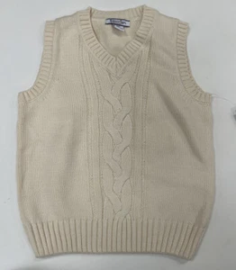 Kitestrings by Hartstrings Boys Size 5/6 Sweater Vest Beige Knit - Picture 1 of 5
