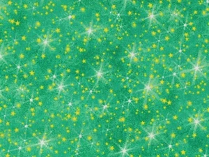 100% Cotton Fabric Yellow Stars and White Stars on Green - By the Yard - Picture 1 of 2