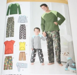 Simplicity 2318 Boys Mens Dog Pants Shorts Tops Shirt Sewing Pattern S M L XL - Picture 1 of 9