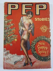 PEP Stories, December, 1928 vol. 4 #6 GD/VG Great Bolles Holiday Flapper Cover! - Picture 1 of 4