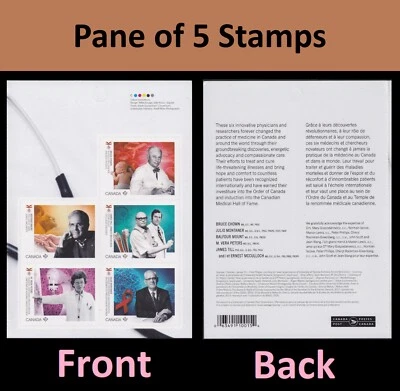 Canada 3246-3250 Medical Groundbreakers P pane 5 B MNH 2020 - Image 1 of 3