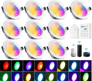 10X WIFI Bluetooth RGB+CW+WW LED Einbaustrahler Deckenleuchte Touch Panel+Bridge - Picture 1 of 11