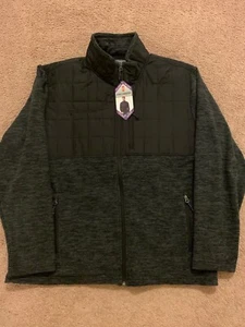 New Free Country Men's Full Zip Overlay Fleece Jacket Variety Color & Sizes - Picture 1 of 16