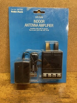 RADIO SHACK Indoor Antenna Amplifier 15-1104 UHF/VHF TV Signals  NEW - Image 1 of 4