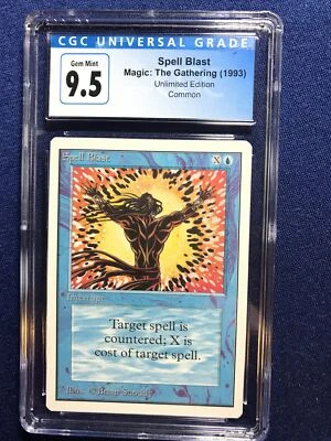 MTG Unlimited Spell Blast CGC 9.5 GEM MINT  (Blue Label 10)  1993 - Image 1 of 2