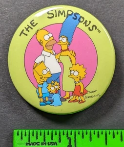 Prendedor vintage 1989 de Los Simpson Homer Bart Pinback - Imagen 1 de 2