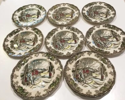 VINTAGE JOHNSON BROS ENGLAND FRIENDLY VILLAGE SUGAR MAPLES BREAD/BUTTER PLATES - Image 1 of 4