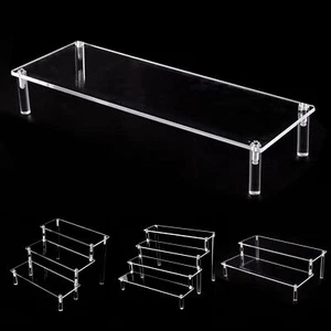 Acrylic Riser Display Shelf Removable Rack 2-Tier Display Stand For Figures - Picture 1 of 16