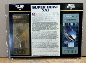 Willabee Ward Commemorative Super Bowl XXI 22k Gold Ticket Giants Broncos 1987 - Picture 1 of 2