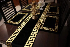 Special XMas Velvet Table Runner Greek 8pc Placemats Velvet-Gold/Silver key - Picture 1 of 58