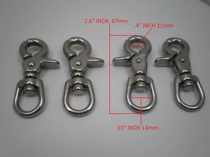 4pcs Stainless Steel Swivel Trigger Clip Lobster Clasp Snap Hook FAST SHIPPING! - Picture 1 of 8