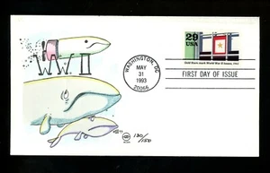 US FDC #2765i S2S Steve Wilson Cachet 130/150 Gold Star WWII losses 5/31/1993 - Picture 1 of 2
