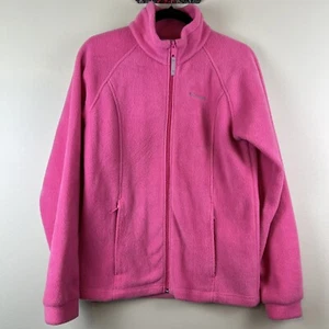 Columbia Sz 18/20 Girls Teens Benton Spring Bright Pink Full Zip Fleece - Picture 1 of 4