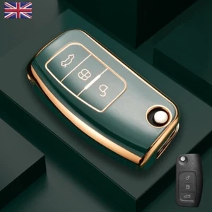 Fernbedienung Schlüsselanhänger Abdeckung Etui für Ford Fiesta Focus Mondeo Kuga Puma C S-Max *GRÜN* - Bild 1 von 9
