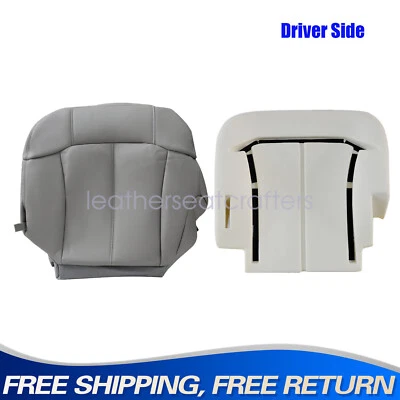 Cubierta de asiento de cuero y cojín de espuma para Chevrolet Tahoe 2001 2002 inferior del conductor Foto 1 de 4