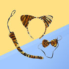 3Pcs Kids Cat Ears Headband Bow Ties Tail Set Party Cosplay Costume Tiger