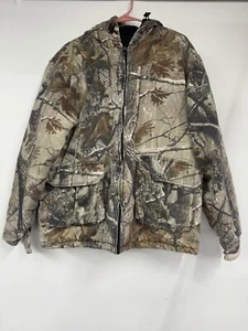 Realtree Camo Hooded Lined Hunting Jacket Pockets Sz. M Full Zip Camouflage - Picture 1 of 11
