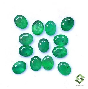 Natürlicher Smaragd Ovalschliff 5x4 mm Posten 13 Stck. 3,76 cts unbehandelt lose Edelsteine - Bild 1 von 7