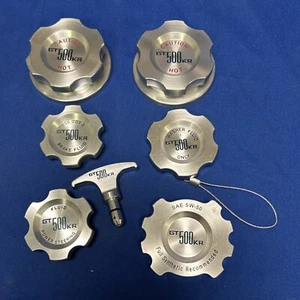 Rare 7 piece Shelby GT500KR Billet Aluminum Engine Cap Set Synthetic oil - Picture 1 of 17